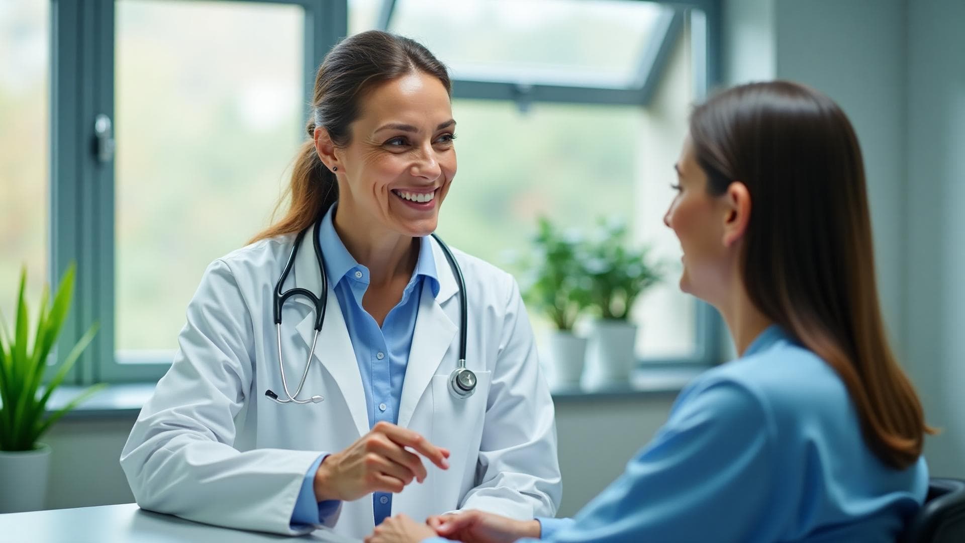 Professional medical consultation in modern clinic